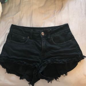 American Eagle Outfitters black denim shorts